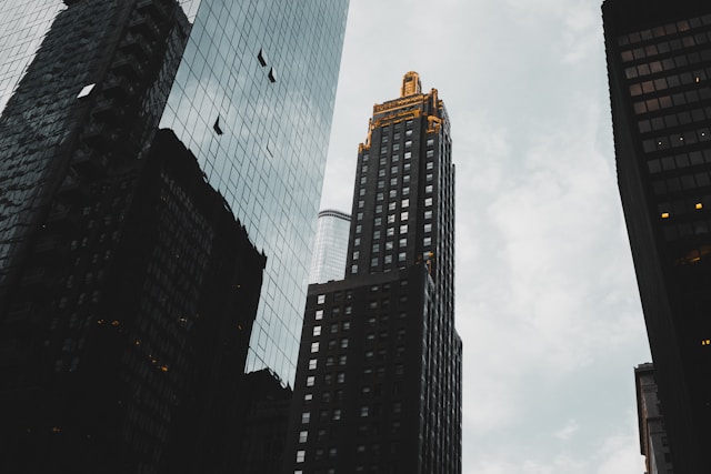 The Pinnacle Tower in a financial district