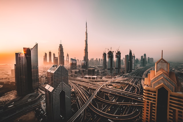 Modern commercial skyscraper managed by SpiderRealtors