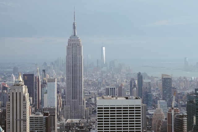 Luxury residential complex in a bustling city